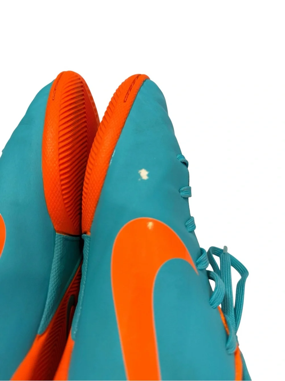Nike Mercurial Indoor Soccer Shoes Youth 4Y Teal Orange Turf Cleats